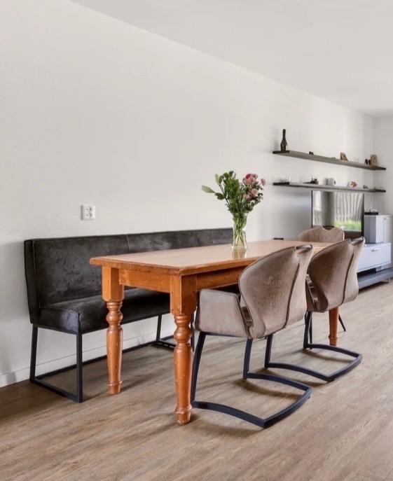 Massief houten eettafel met lade, Huis en Inrichting, Tafels | Eettafels, Ophalen, Gebruikt, 100 tot 150 cm, 50 tot 100 cm