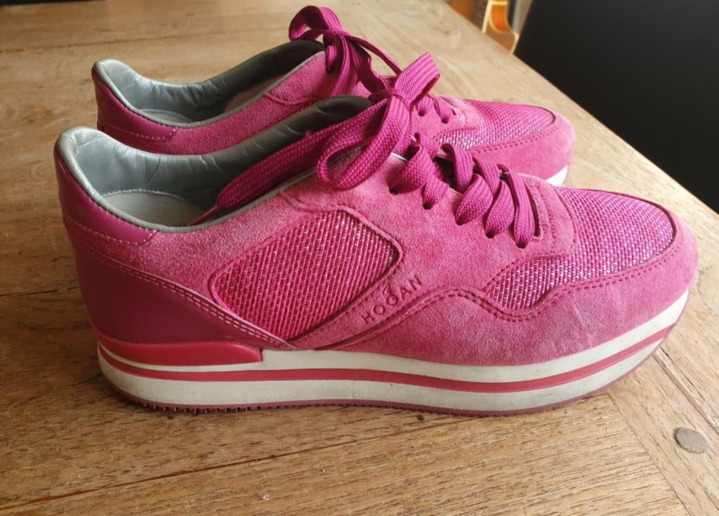 Hogan H222 Sneakers - Fuchsia Roze - Maat 39, Kleding | Dames, Ophalen of Verzenden, Zo goed als nieuw, Roze, Sneakers of Gympen