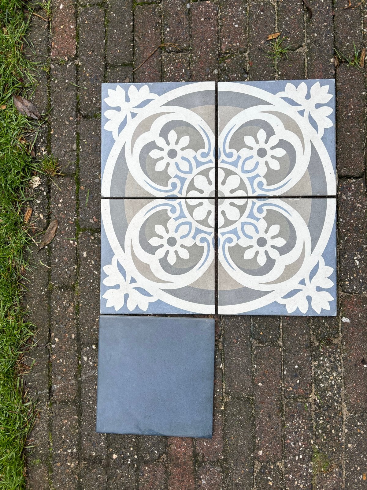Art Nouveau tegels - Blauw/Grijs (20x20 cm), Ophalen, Keramiek, Nieuw, 5 tot 10 m²
