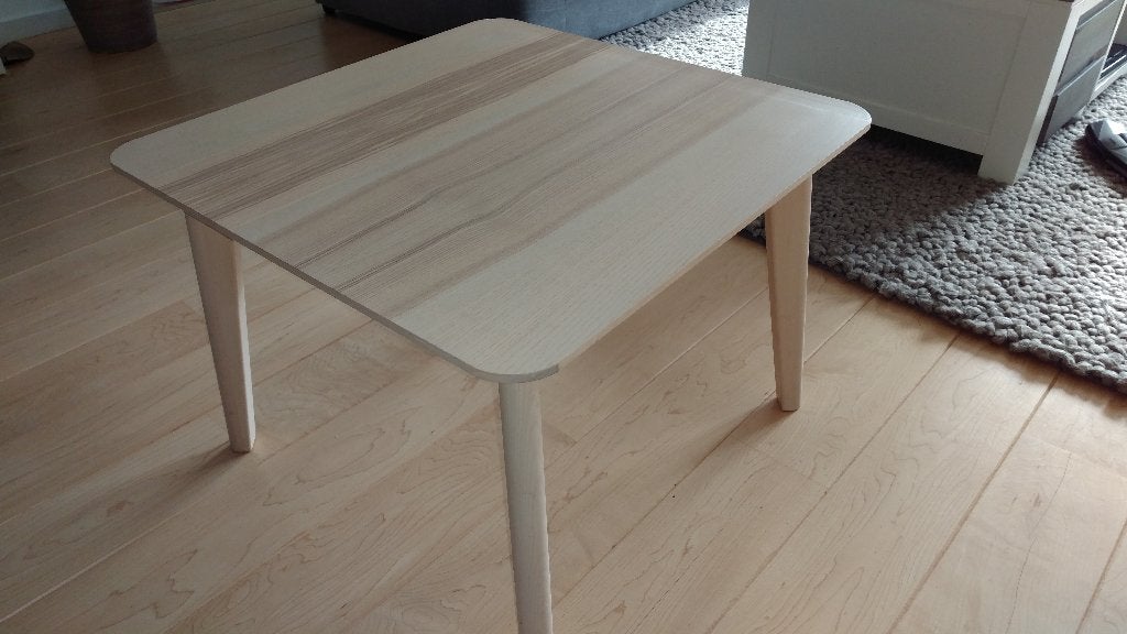 IKEA LISABO Salontafel – Essenfineer - 70x70cm, Gebruikt, 50 tot 100 cm, Salontafel, Vierkant