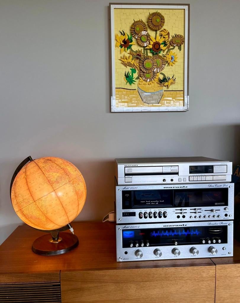 🌍 Vintage Scan Globe Wereldbol met verlichting 🇩🇰, Ophalen of Verzenden, Verlicht, Gebruikt