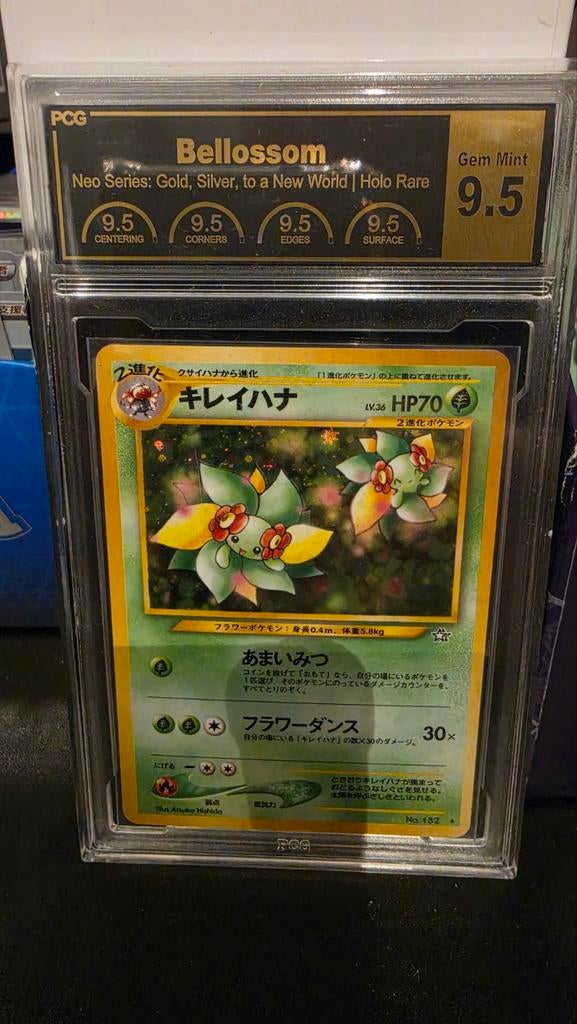 Bellossom Pokémon Kaart PCG 9.5 Gem Mint Holo Rare, Ophalen of Verzenden, Zo goed als nieuw, Losse kaart, Foil
