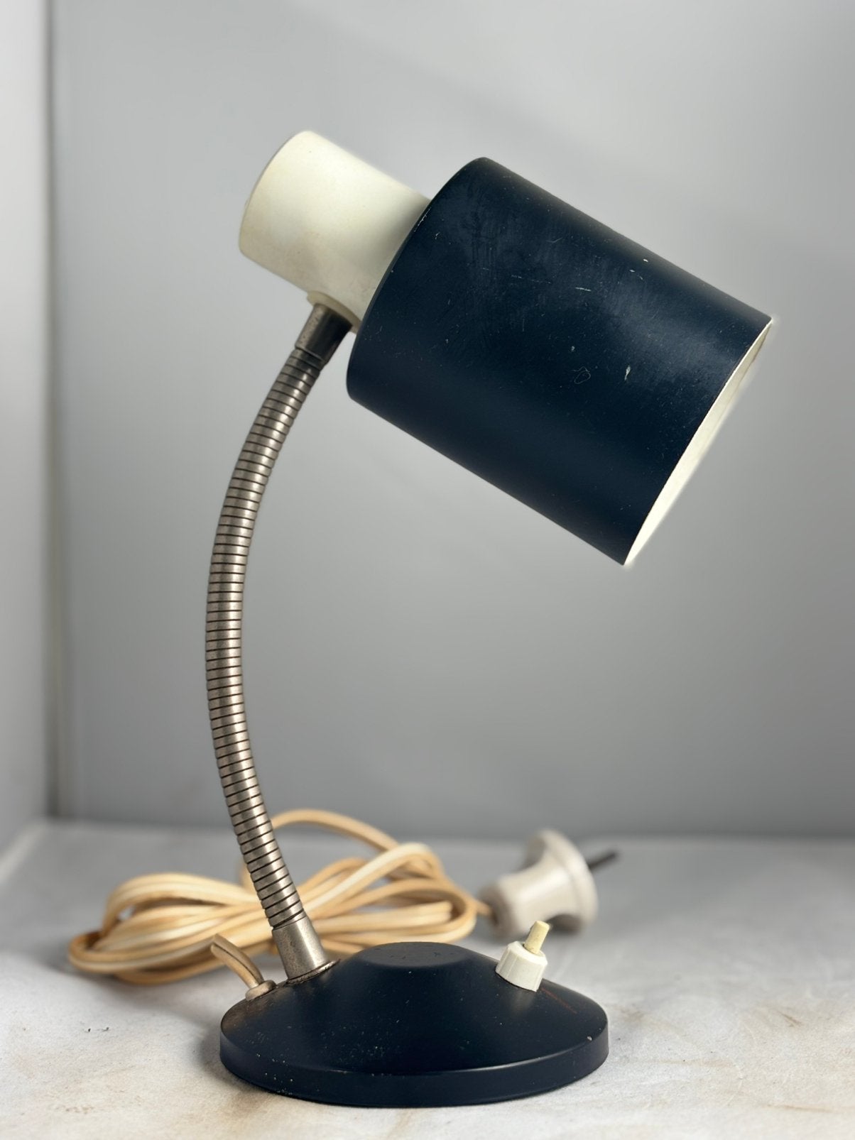 Originele Vintage Hala Zeist Gooseneck Bureaulamp Jaren 6070, Ophalen of Verzenden, Bureaulamp, Design