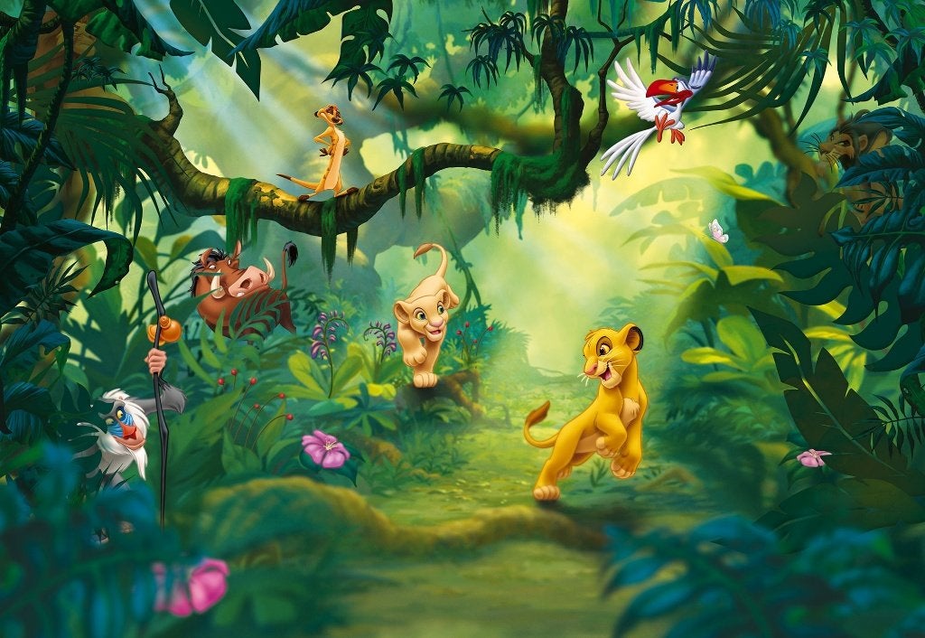 Lion King Disney Behang Jungle - 368x254 - Gratis Verzending, Huis en Inrichting, Verzenden, Nvt, Komar, 5 tot 10 m²