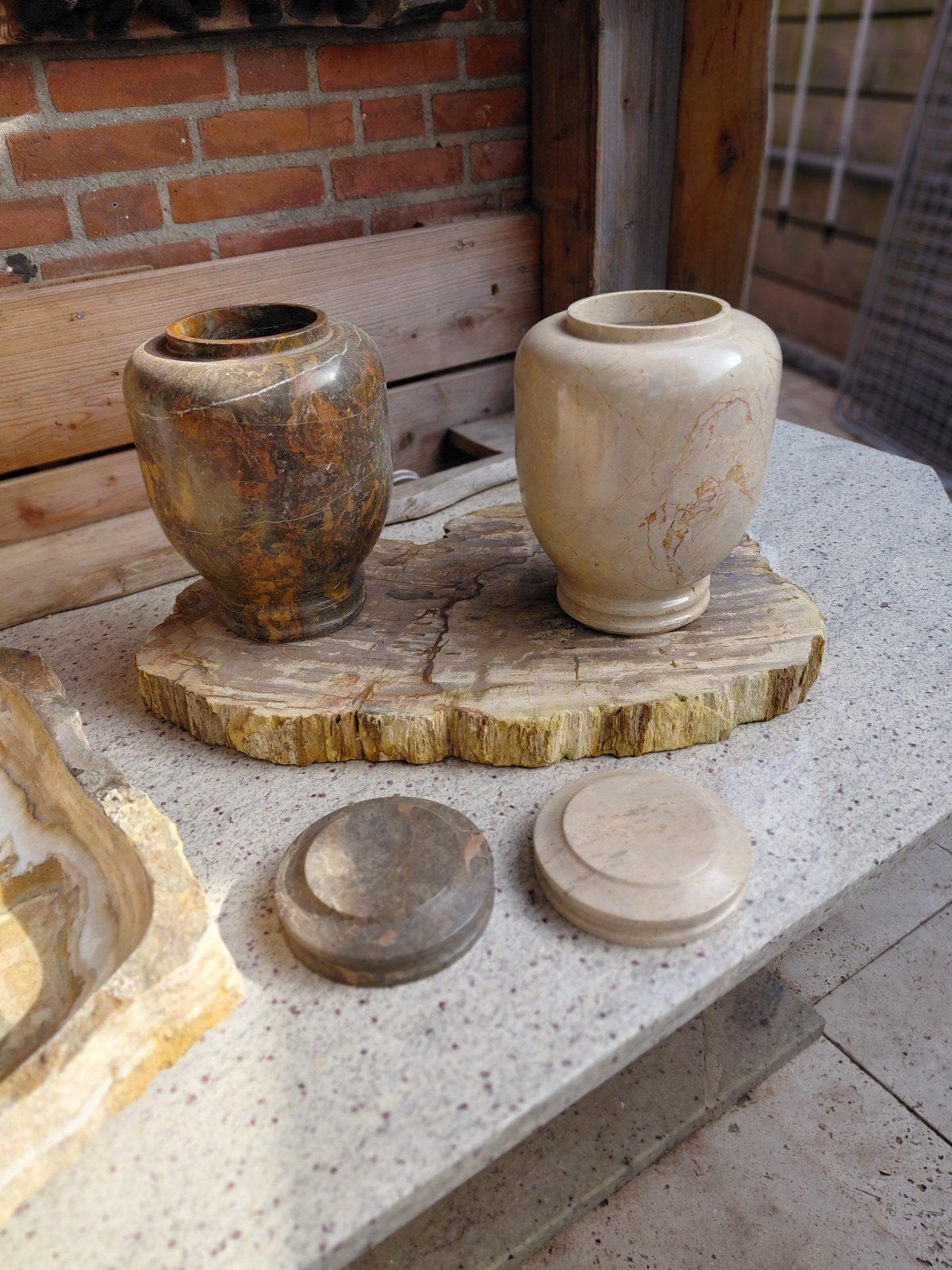 urn, Steen, Rond, Nieuw, Ophalen of Verzenden
