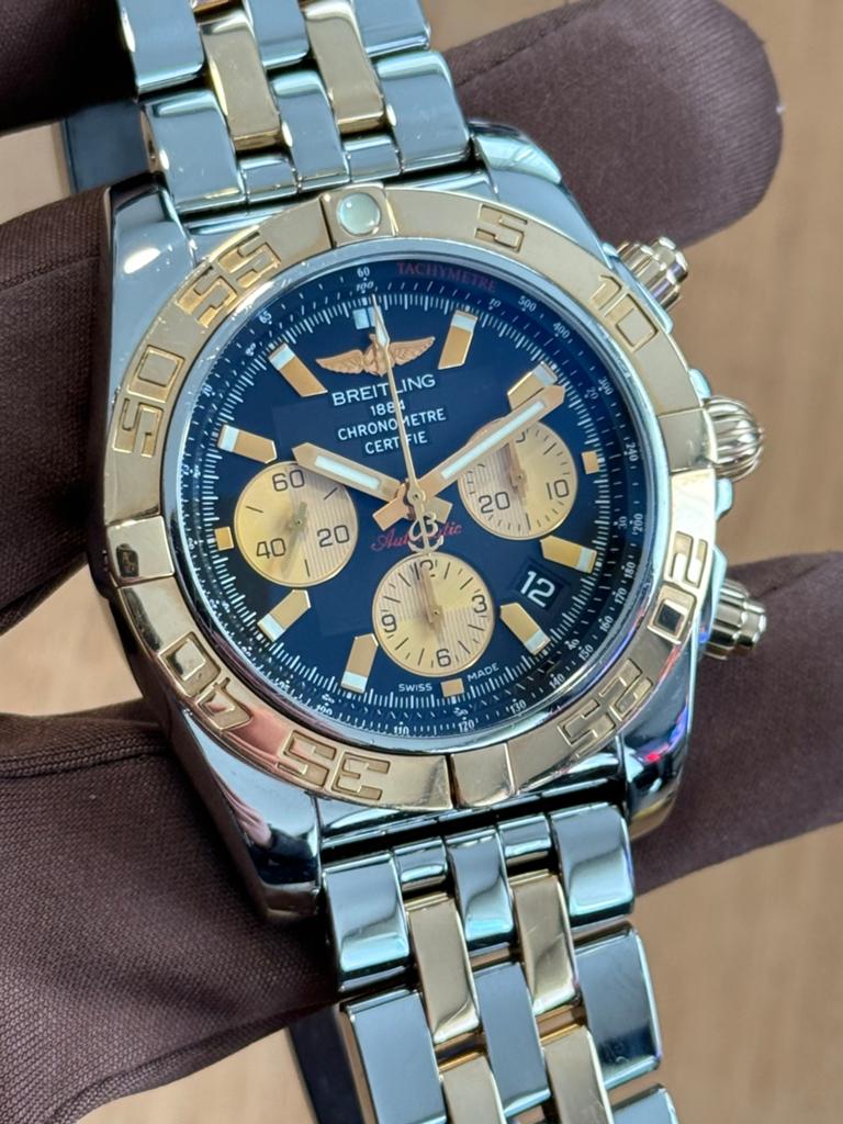 Breitling Chronomat 44 B01 (CB0110) 2015 Compleet, Sieraden, Tassen en Uiterlijk, Horloges | Heren, Staal, Gebruikt, ., Breitling