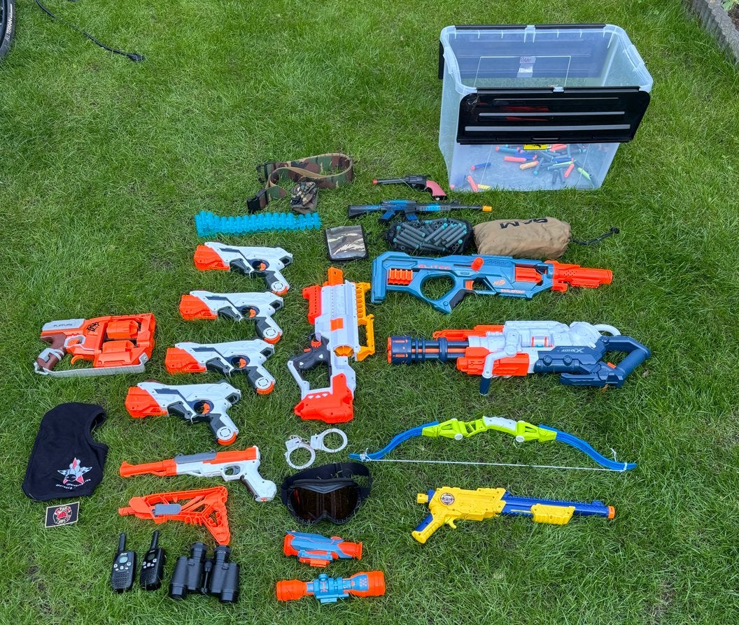 Grote Nerf Blaster Collectie & lasergameset, Ophalen, Gebruikt