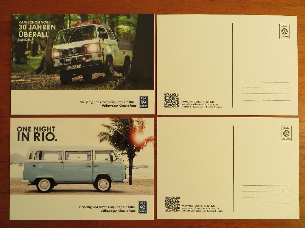 Volkswagen kaarten T2 (Night in Rio) en T3 (30 J. überall), Boeken, Ophalen of Verzenden, Nieuw, Volkswagen