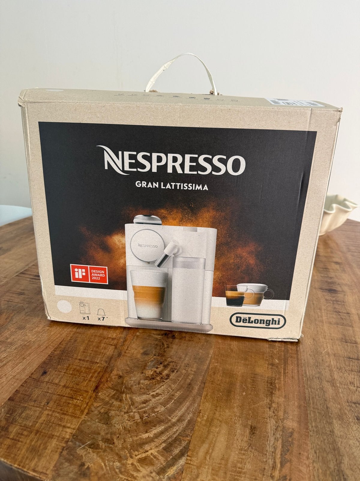 Nespresso Gran Lattissima EN640.W Koffiemachine Wit, Ophalen of Verzenden, 1 kopje, Koffiepads en cups, Afneembaar waterreservoir