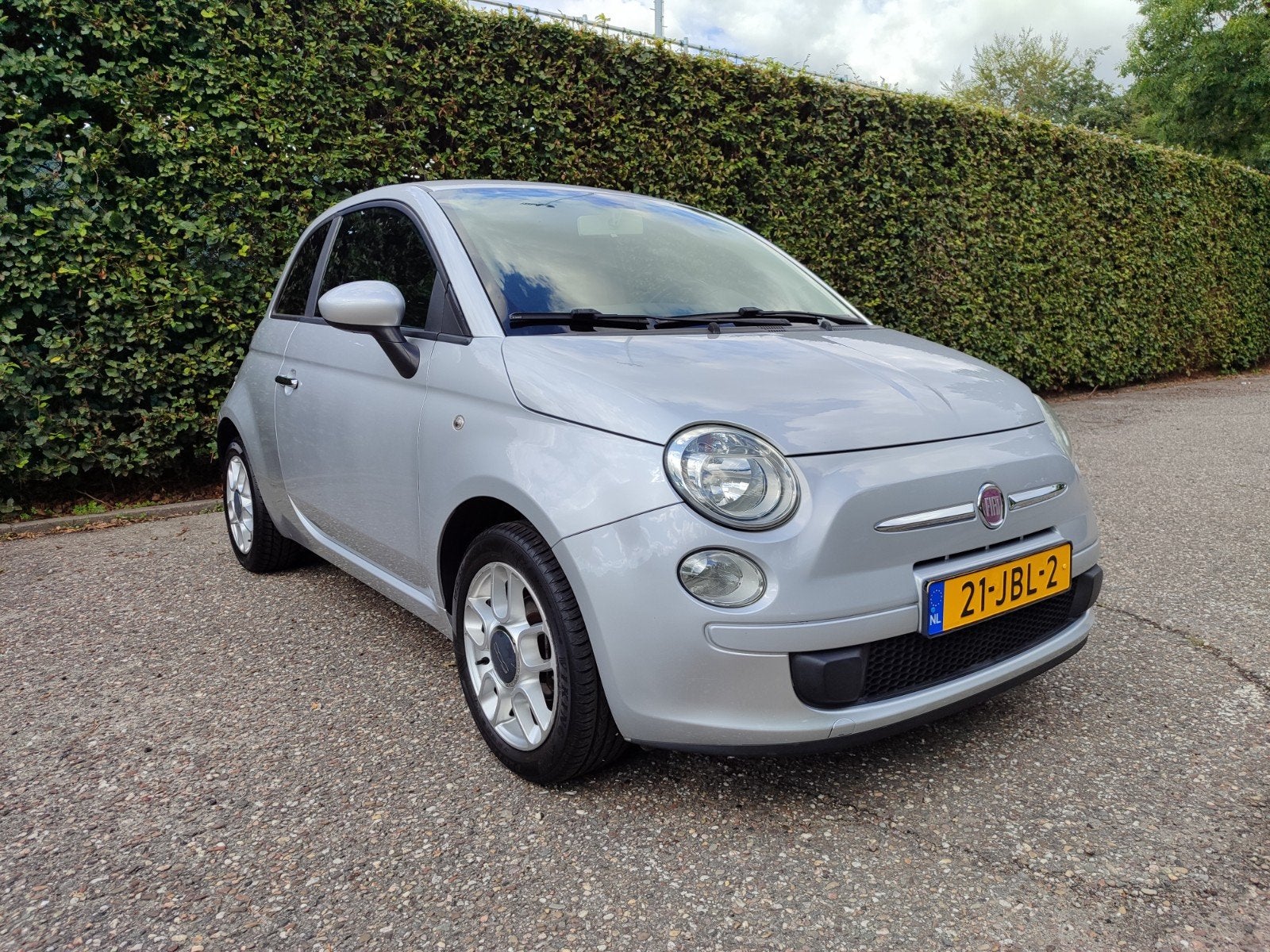 Fiat 500 1.2 51KW 2009 Grijs Automaat, Auto's, 4 cilinders, Leder en Stof, Origineel Nederlands, Bedrijf