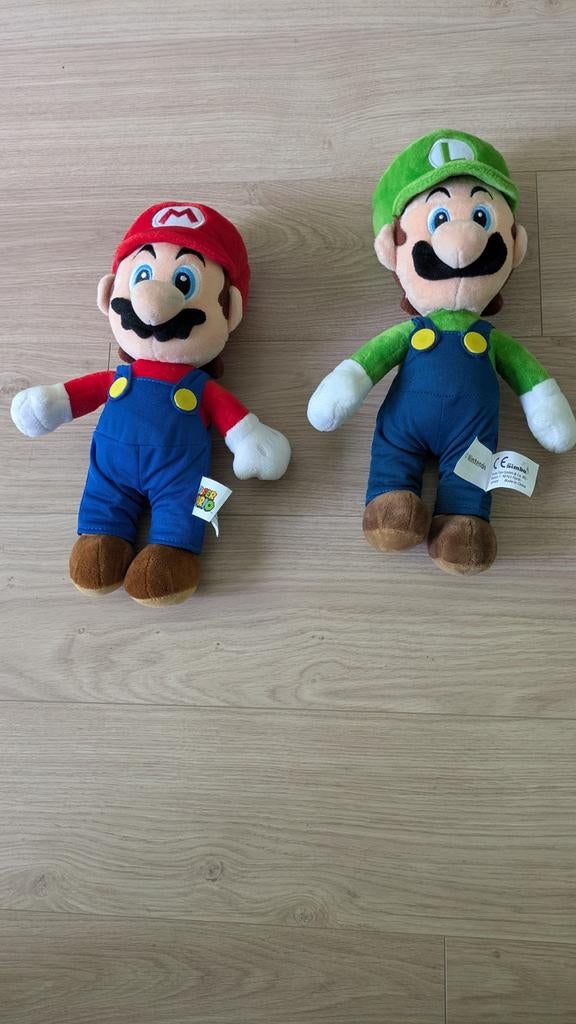 Mario en Luigi knuffels - Super Mario Bros. set, Ophalen, Overige typen, Nintendo, Middelgroot (20 tot 80 cm)