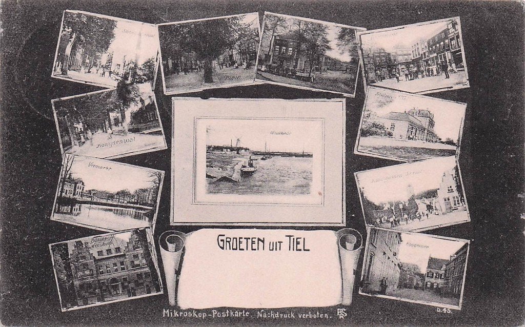 Tiel - 10 luik (gel. 1907), Ophalen of Verzenden, Voor 1920, Gelopen, Gelderland