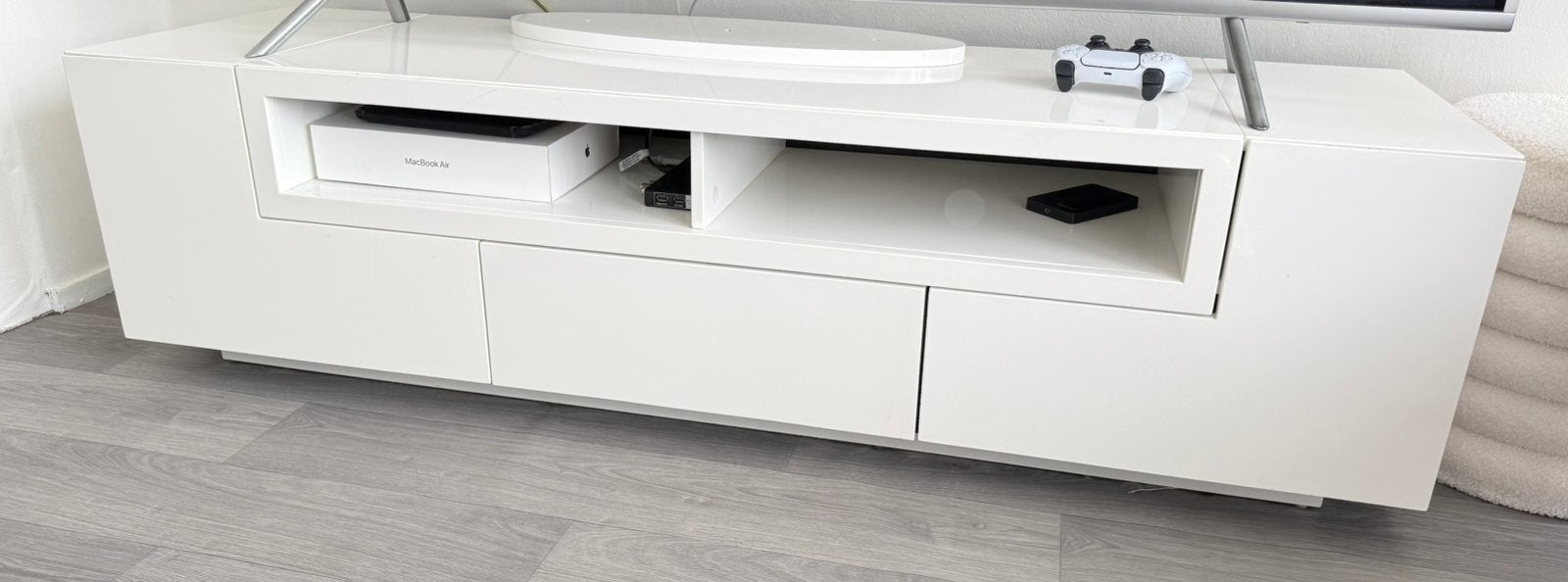 Tv meubel glans wit, Huis en Inrichting, Kasten | Televisiemeubels, Ophalen, Zo goed als nieuw, 25 tot 50 cm, Minder dan 100 cm