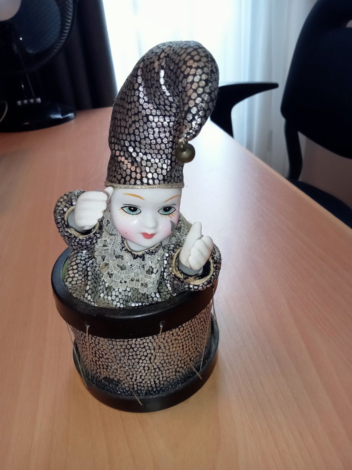 Zeer mooi vintage muziekdoosje met een bewegende Pierrot, Ophalen of Verzenden, Zo goed als nieuw