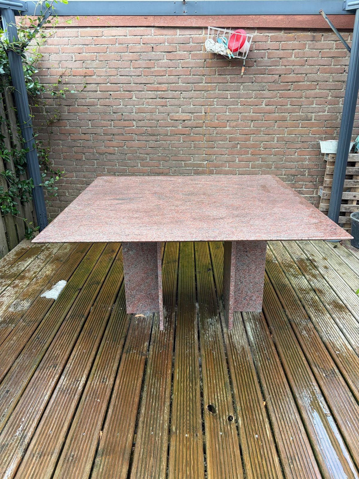 Granieten tuintafel - Vierkant, Ophalen, Gebruikt, Vierkant, Overige materialen