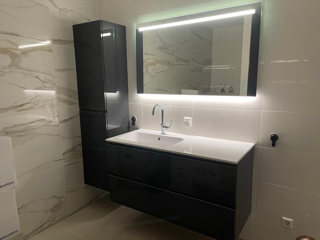 Luxe Badkamermeubel Set – Hoogglans Zwart –zo goed als nieuw, Huis en Inrichting, Badkamer | Badkamermeubels, Ophalen, 100 tot 150 cm