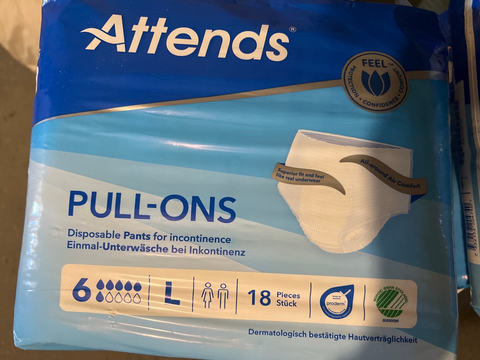 Incontinentie broekjes, Ophalen