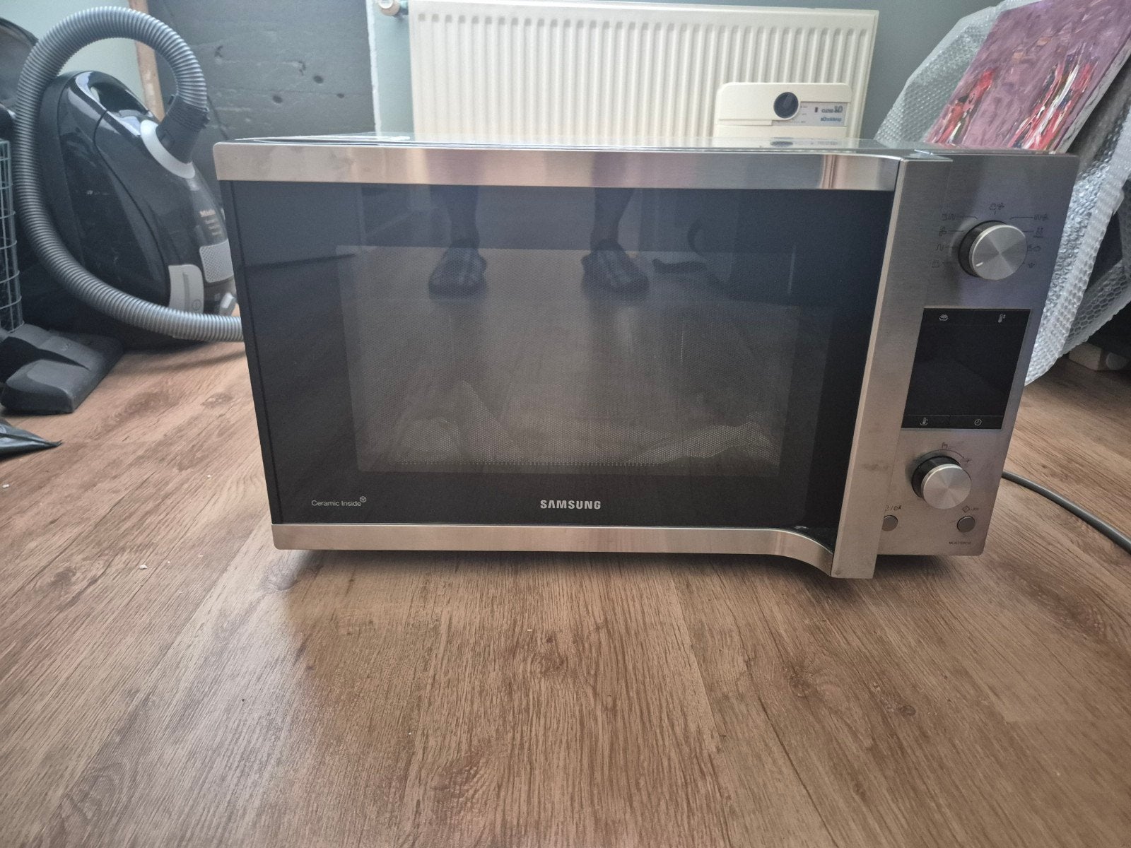 Luxe Samsung Combimagnetron MC457TDRCSR, Ophalen, Combimagnetron, Hete lucht, Zo goed als nieuw