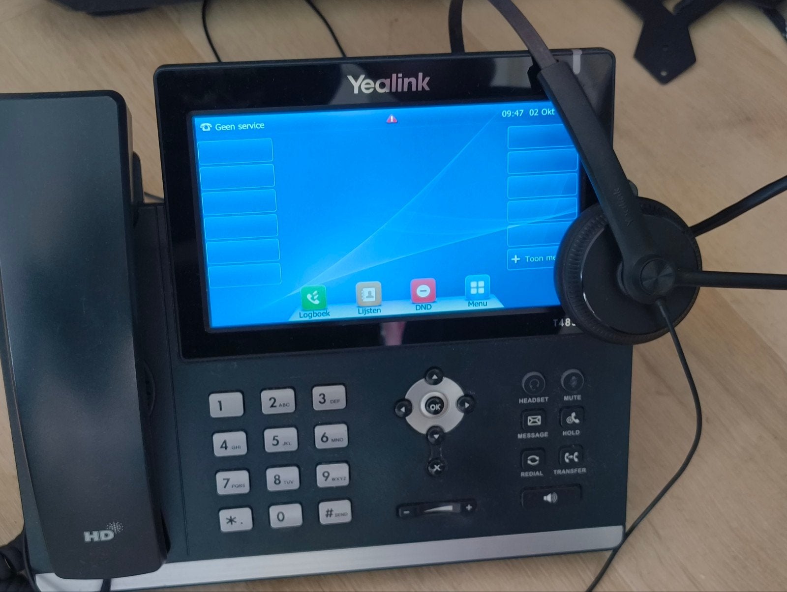 Yealink T48S IP-telefoon met UH34 mono headset, Ophalen of Verzenden, Gebruikt, 1 handset