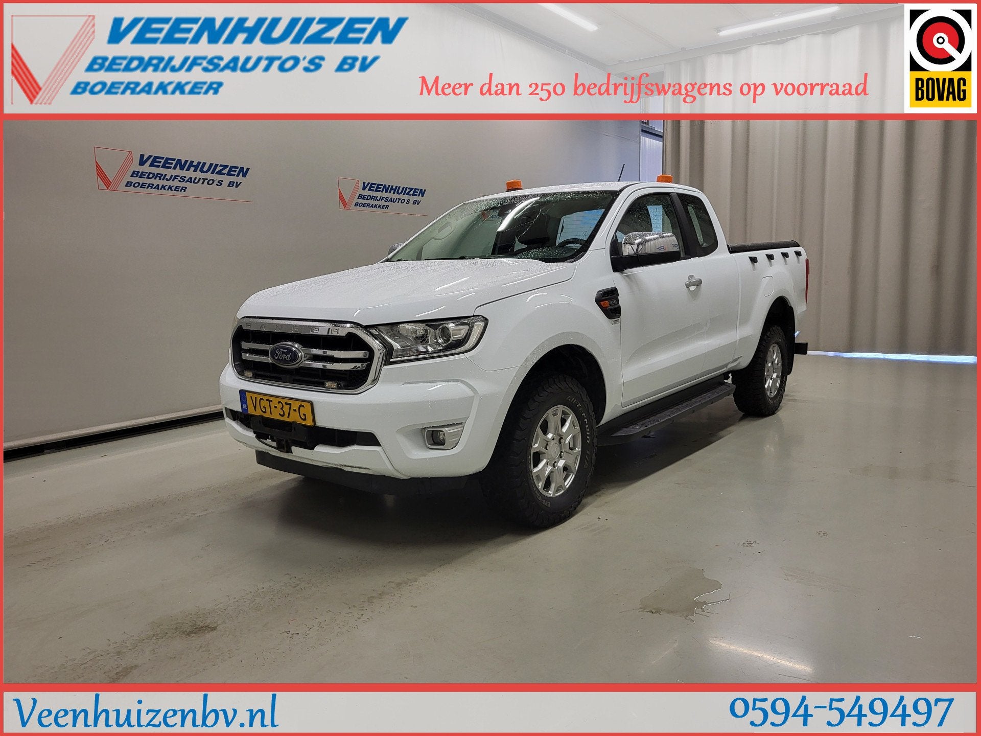 Ford Ranger 2.0EcoBlue 170pk Pick-up 4X4 3500kg Trekgewicht, Auto's, Gebruikt, Euro 6, 4 cilinders, Wit