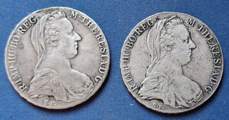 Oostenrijk 1 Thaler 1780 S F  Tn1 2 stuks, Verzenden, Oostenrijk, Setje, Zilver
