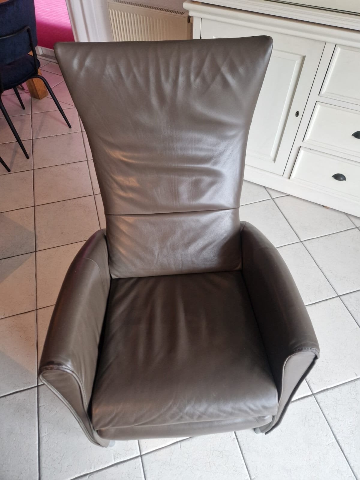 Leren relaxfauteuil Jori, Ophalen, Gebruikt, 100 tot 125 cm, Leer