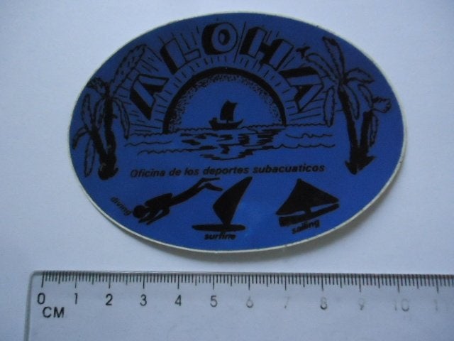 sticker oud ALOHA Windsurf surf duiken diving surf board, Verzenden, Zo goed als nieuw, Bedrijf of Vereniging