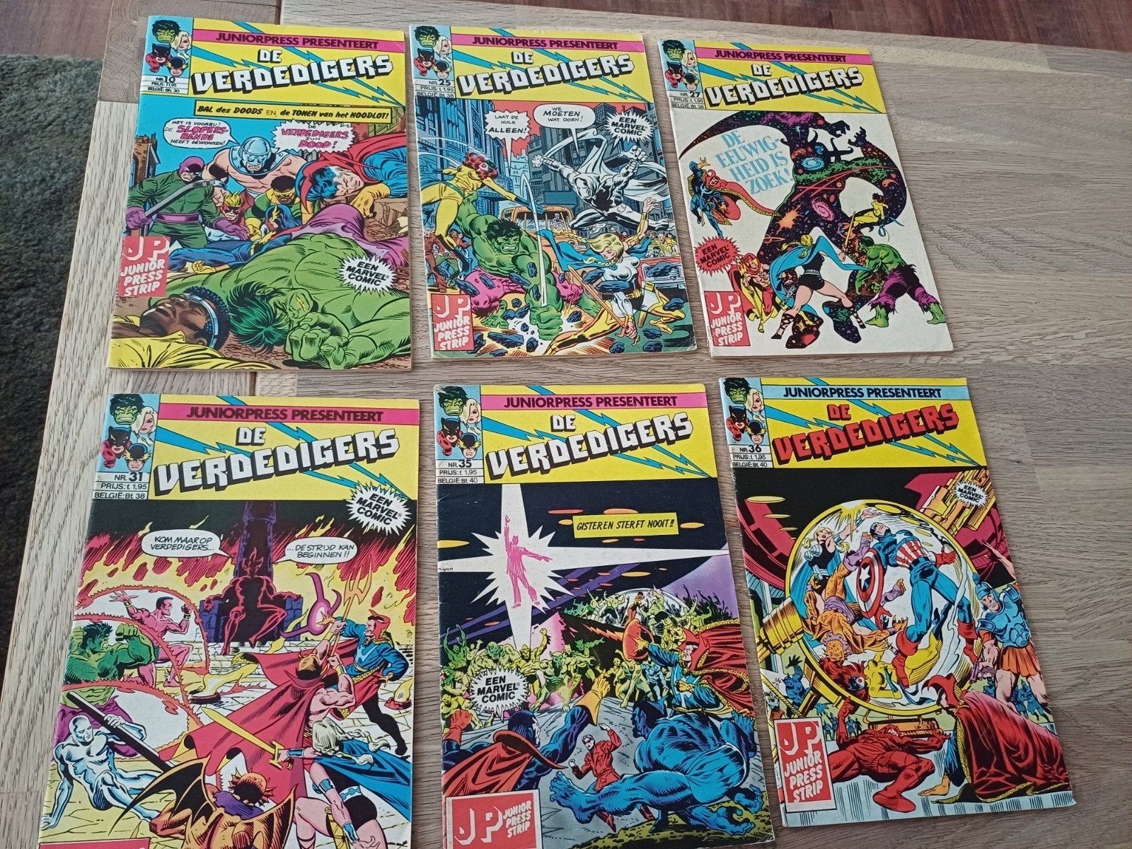 Marvel Strips: De Verdedigers (Junior Press) - 6 stuks, Meerdere comics, Ophalen of Verzenden, Gelezen, Europa