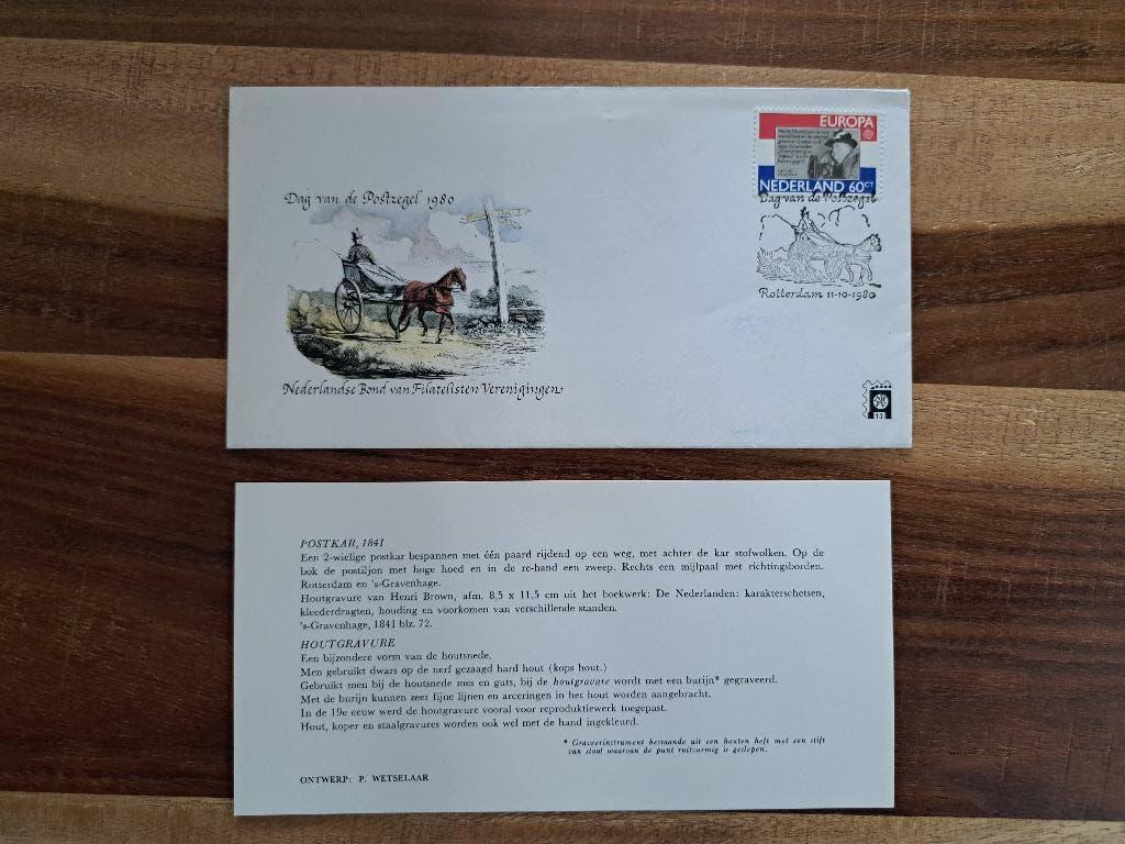 NBFV uitgifte nr 13 - dag van de postzegel 1980 met inlay, Ophalen of Verzenden, Na 1940, Gestempeld