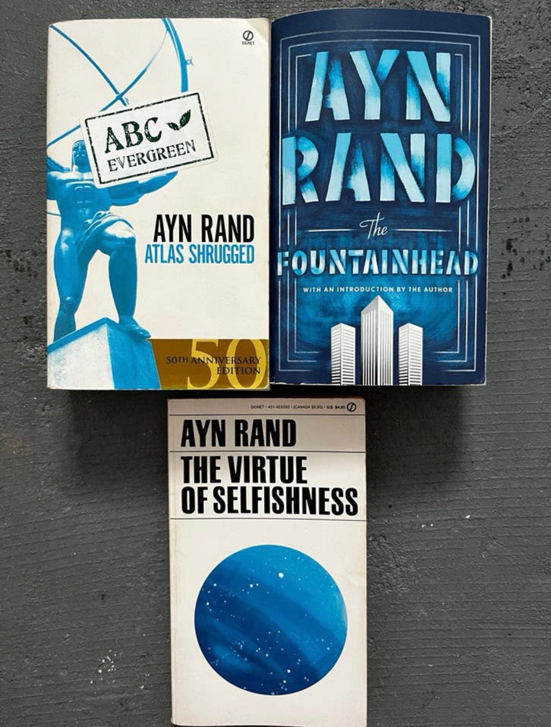 Ayn Rand: Virtue selfishness /Fountainhead/Atlas Shrugged, Ophalen, Zo goed als nieuw