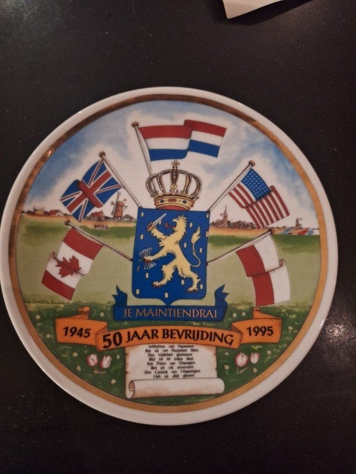 Herdenkingsbord 50 jaar Bevrijding Nederland 1945-1995, Antiek en Kunst, Ophalen of Verzenden