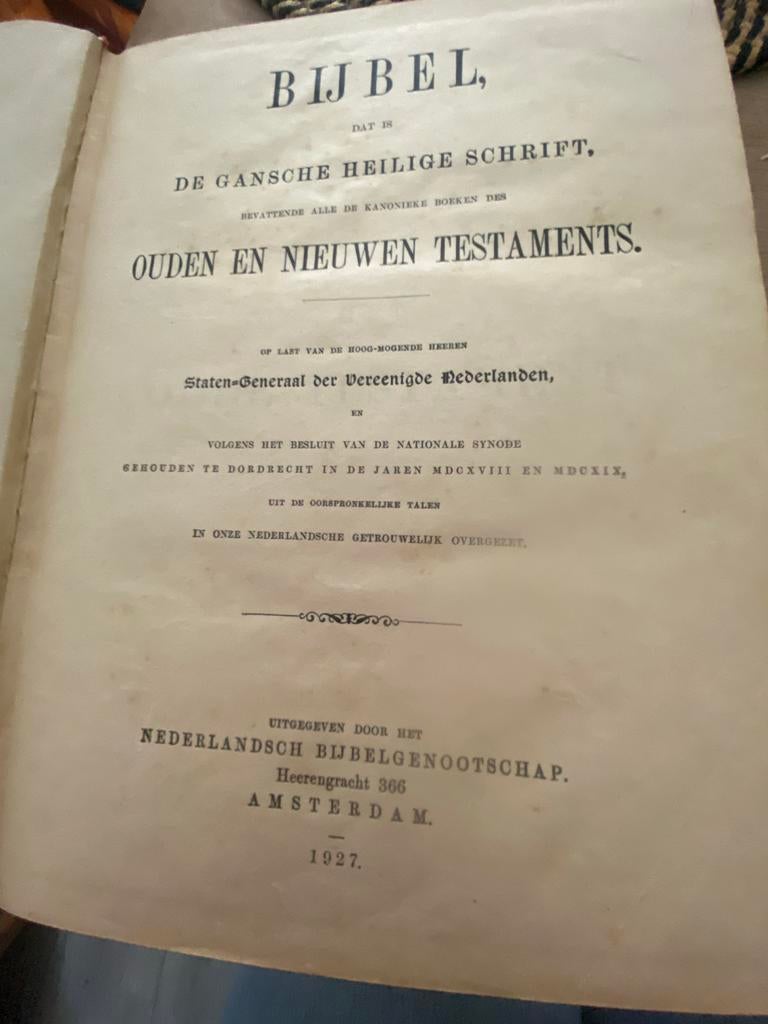 Bijbel 1927 - Oude en Nieuwe Testament, Ophalen of Verzenden
