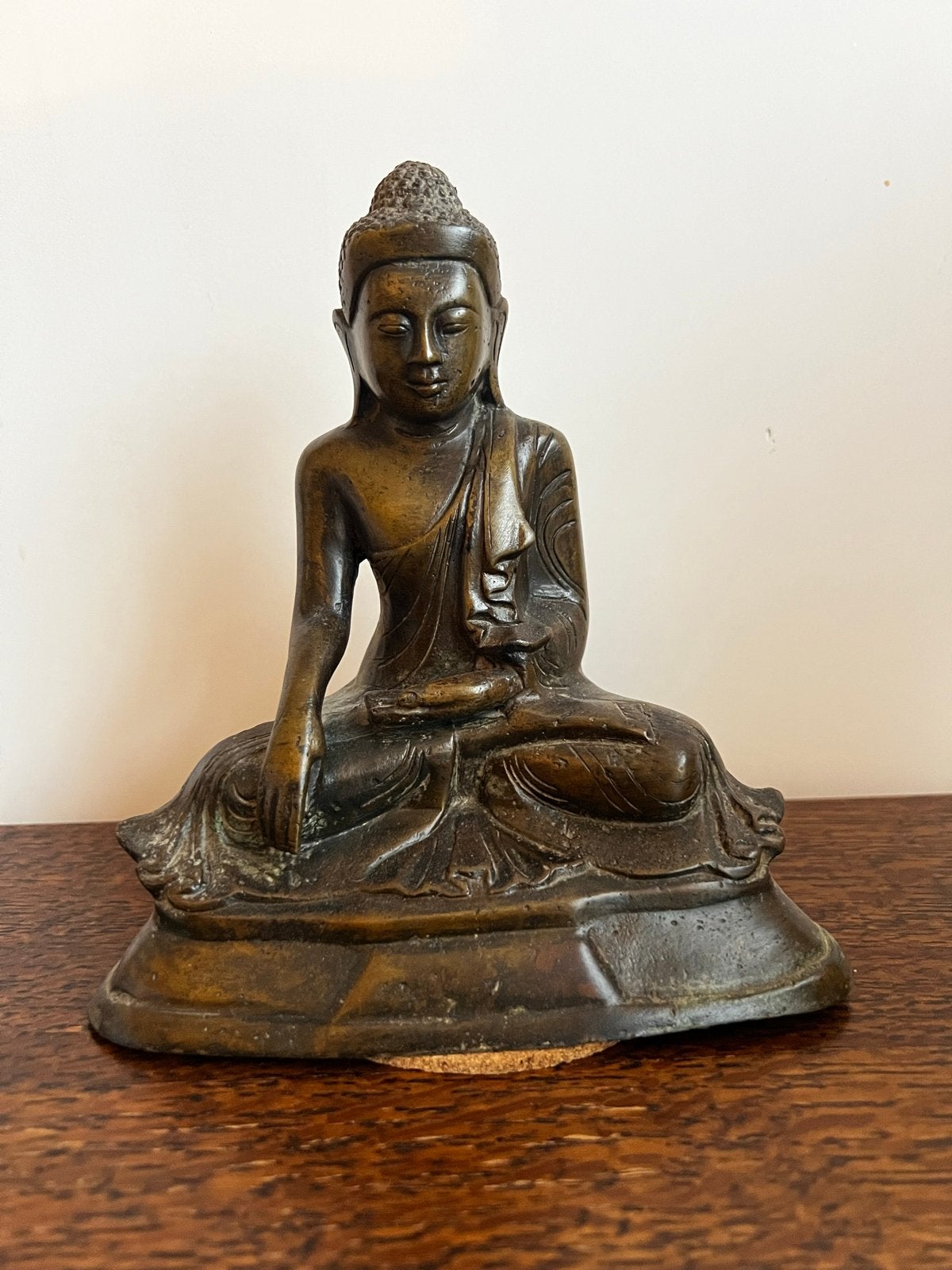 Birmese Mandalay Boeddha, Ophalen of Verzenden, Bruin, Handgemaakt, Metaal