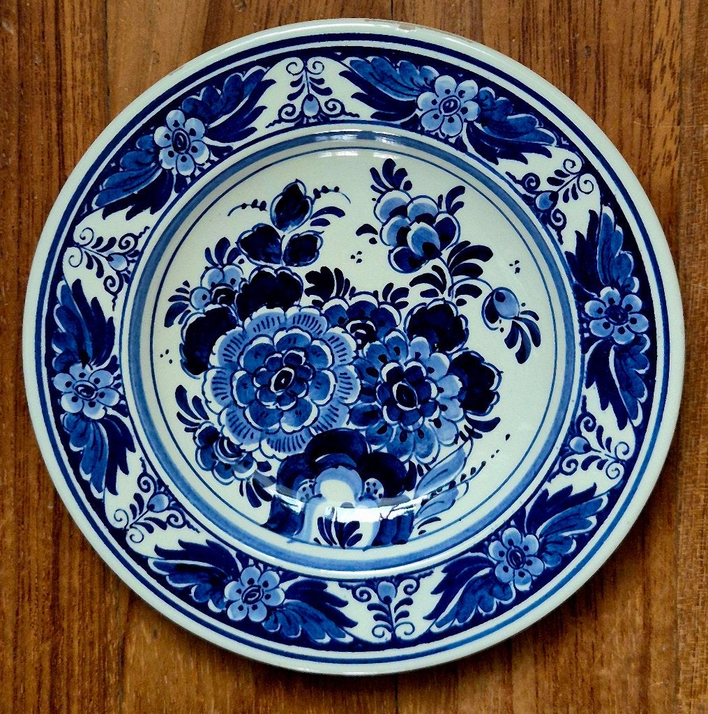 Antiek delfts blauw wandbord, 1662, Ophalen of Verzenden