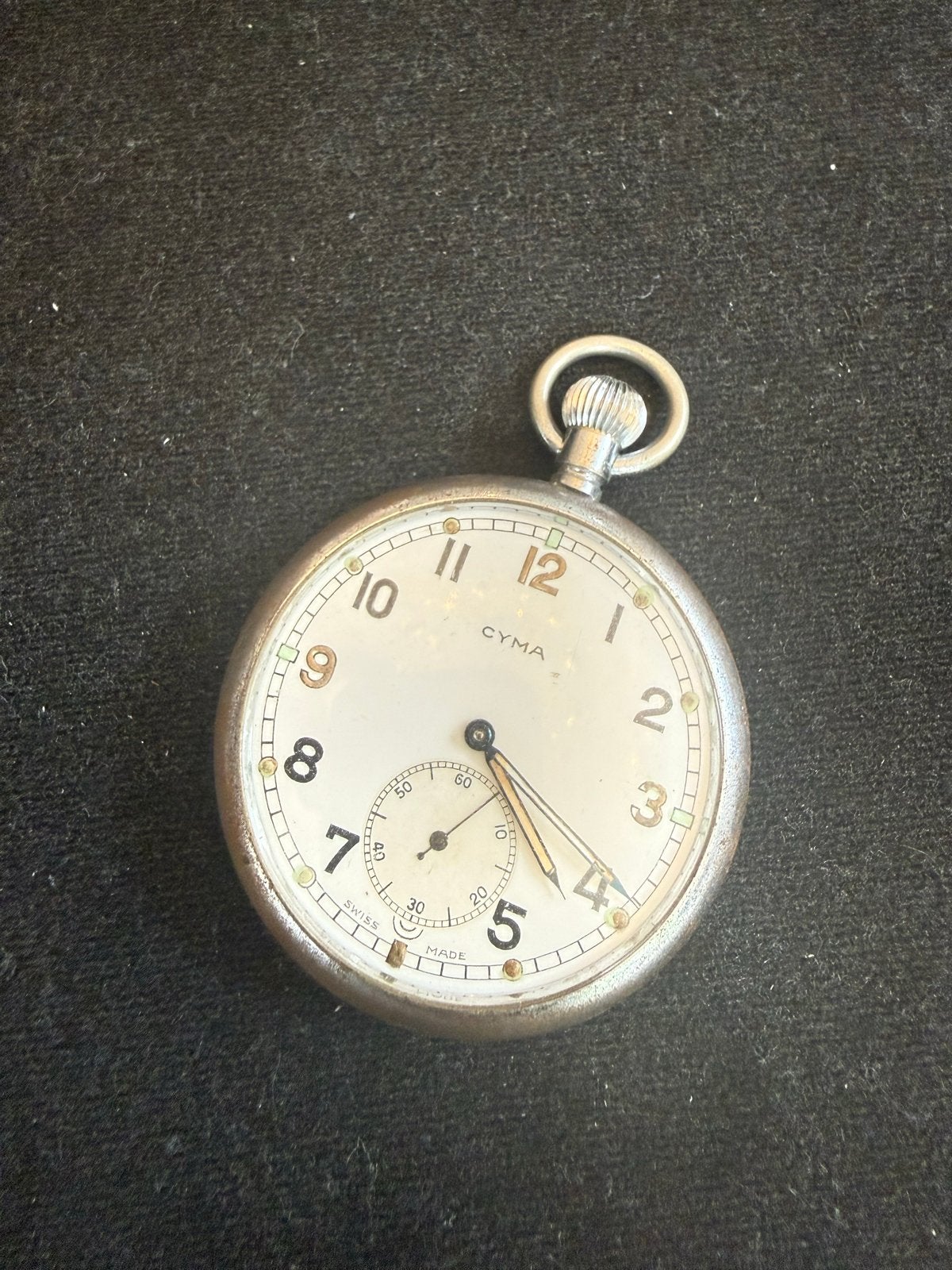 Cyma militairy pocketwatch, Ophalen of Verzenden, Staal, Overige merken