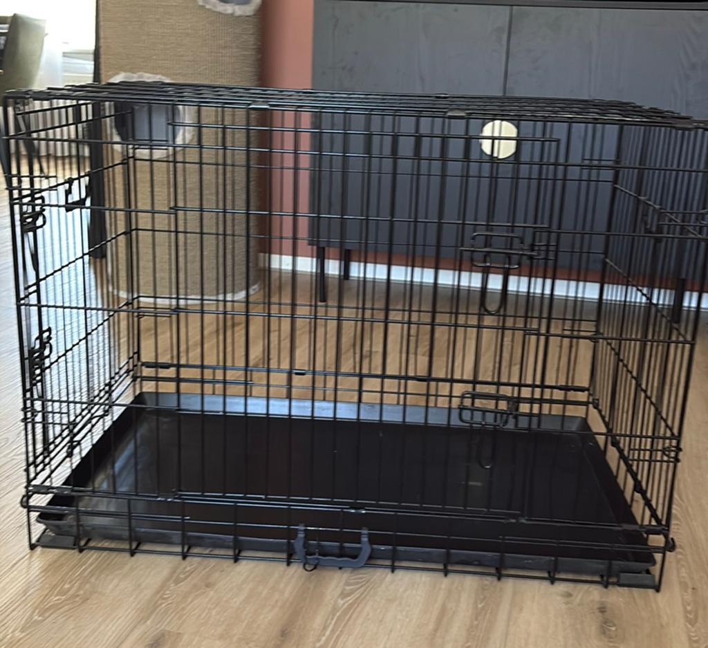Hondenbench zwart 90 x 55 x 66cm, Dieren en Toebehoren, Ophalen, Zo goed als nieuw