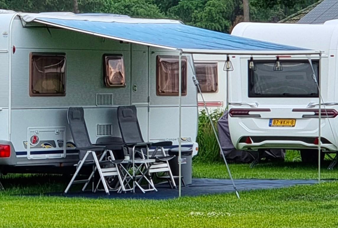 Obelink Markies 450 zakluifel blauw met 2 spanstangen, Caravans en Kamperen, Ophalen, Zo goed als nieuw, Overige merken