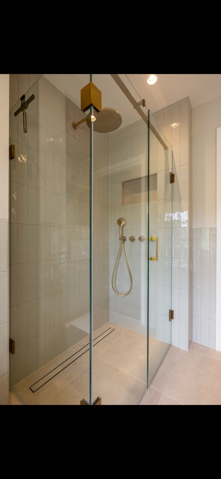 Bauer messing complete set douchedeur wand nieuw 120x90 cm, Ophalen, Nieuw, Met douche