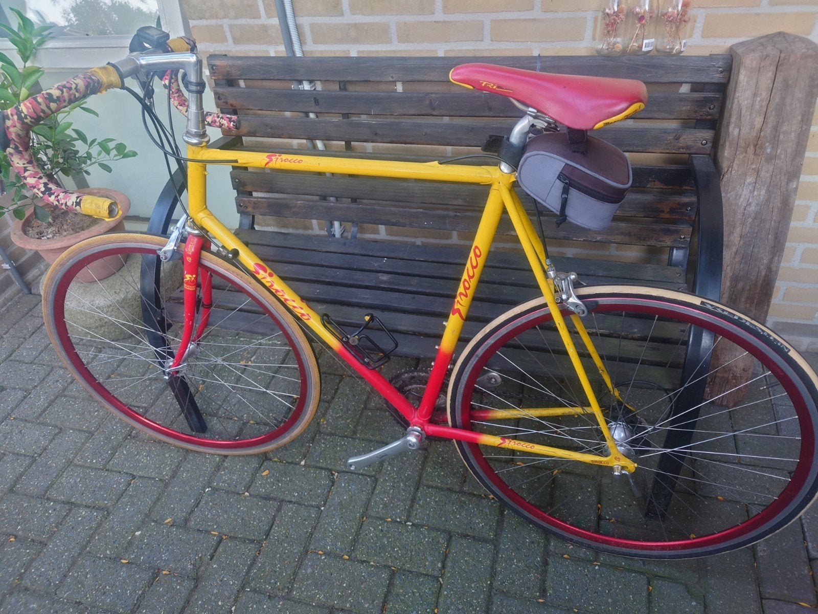 Sirocco Racefiets - Vintage Geel/Rood met Campagnolo, Fietsen en Brommers, Ophalen of Verzenden