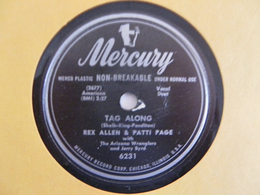 78 Toerenplaat Rex Allen & Patti Page, 10 inch, Ophalen of Verzenden, Zo goed als nieuw, Overige typen