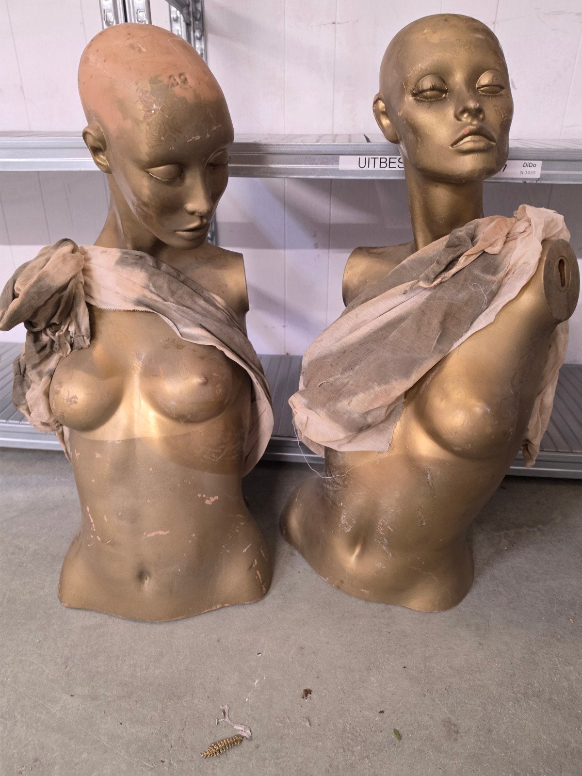 Gouden duo., Huis en Inrichting, Woonaccessoires | Boeddhabeelden, Gebruikt, 90 cm, Ophalen of Verzenden, Goud