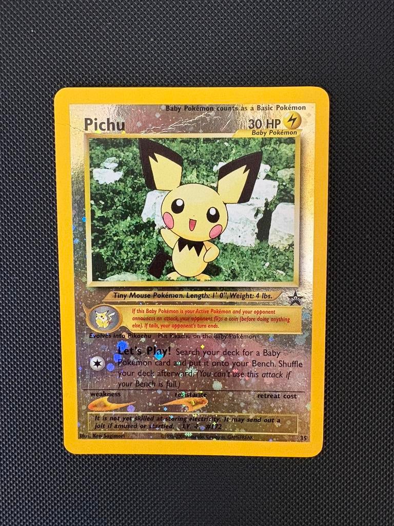 Pichu 35 double holo Wizards black star promo, Ophalen of Verzenden, Zo goed als nieuw
