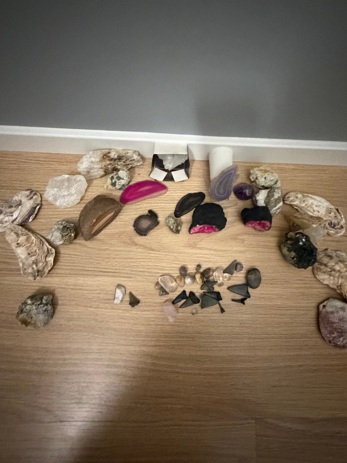 Diverse collectie mineralen, fossielen en schelpen, Ophalen of Verzenden, Mineraal