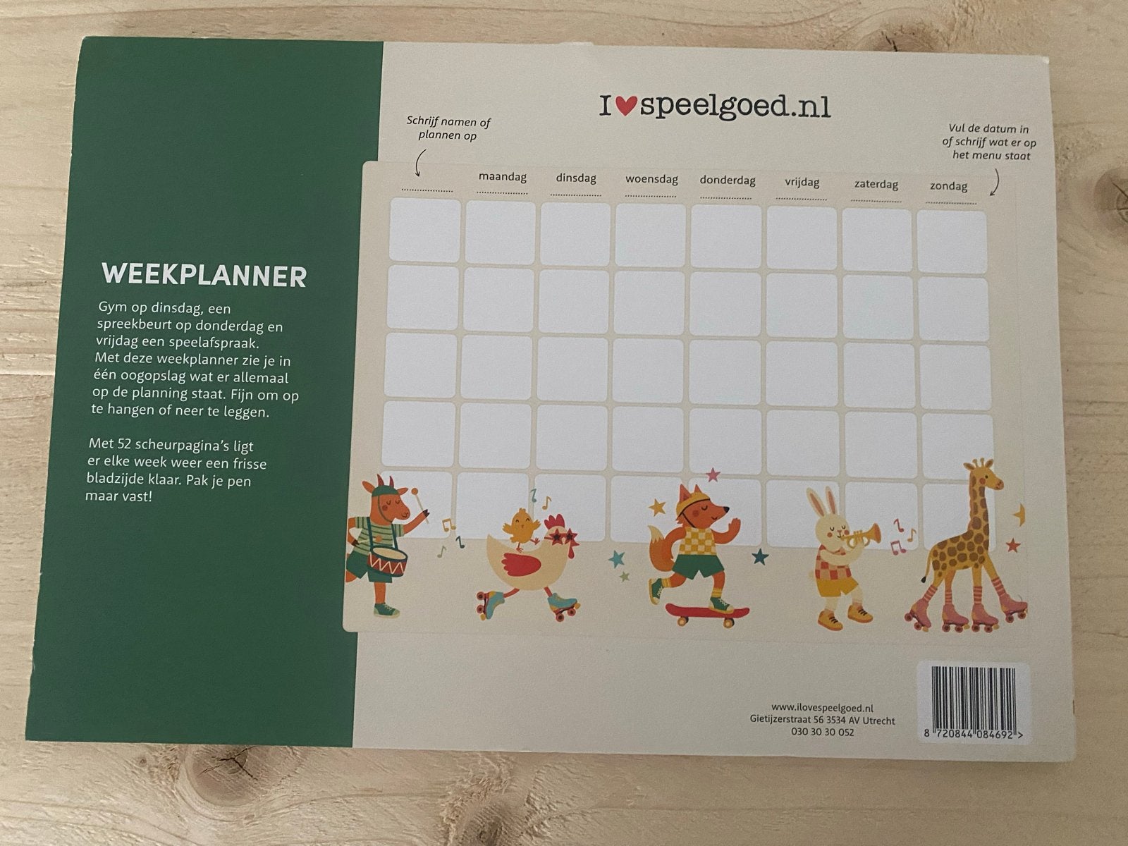 Weekplanner, Ophalen, Nieuw