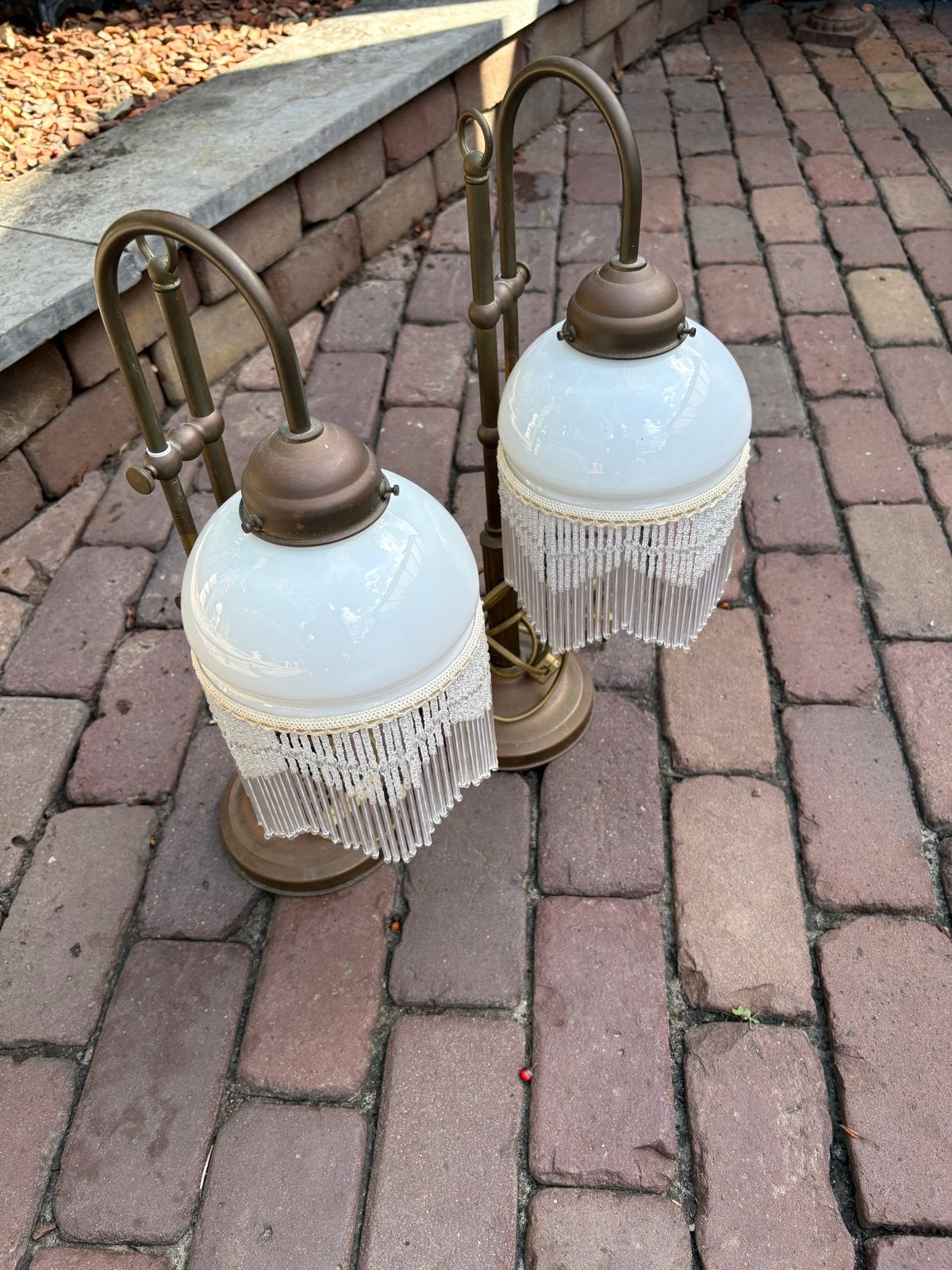 Set van 2 vintage tafellampen(art niveau stijl)revival, Antiek en Kunst, Ophalen of Verzenden