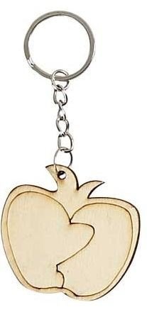 Sleutelhanger hout triplex appel 4,8 x 4,5 cm dikte 3 mm, ., Overige thema's, Nieuw, .