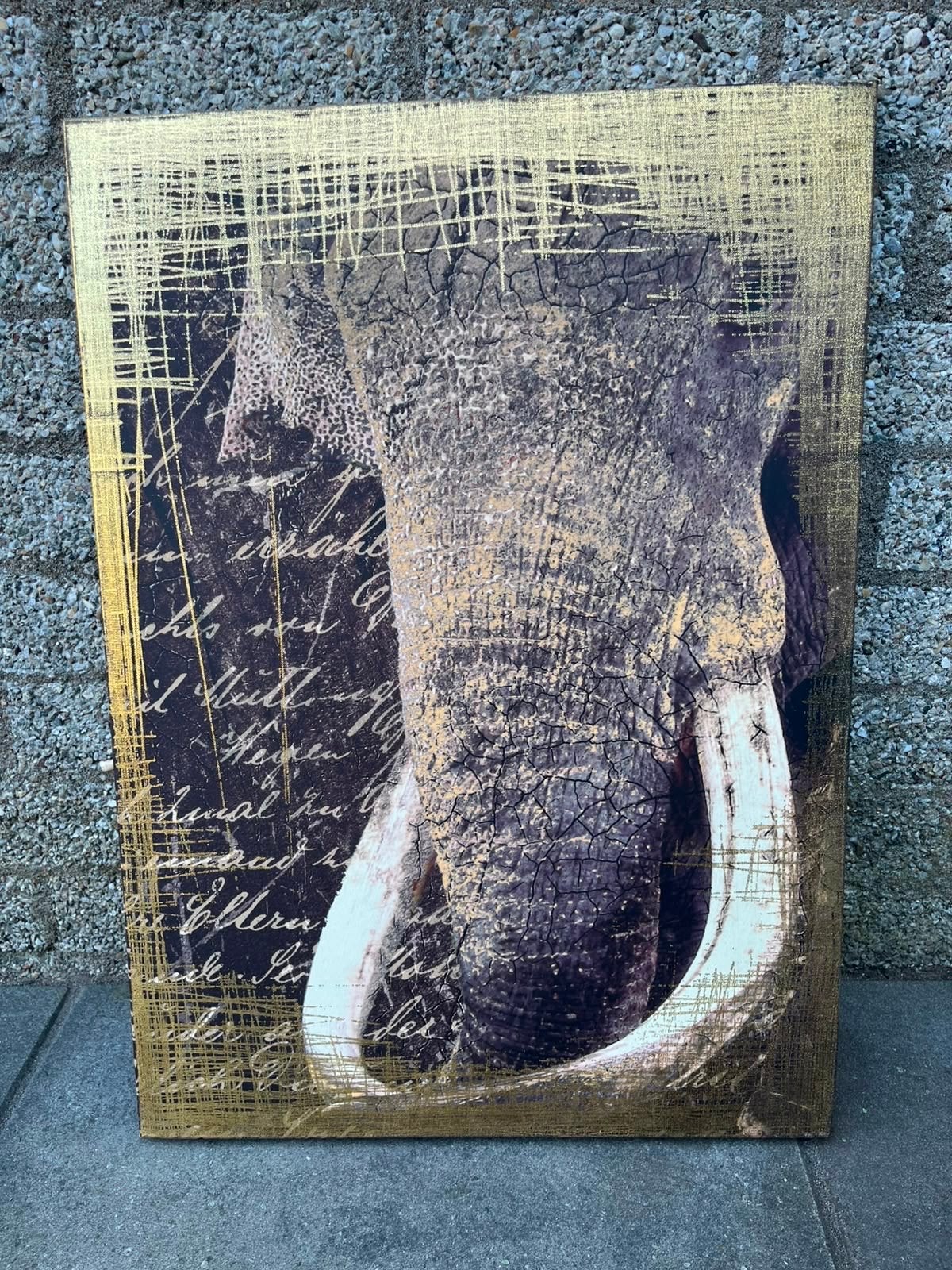 Schilderij olifant 50x70 cm, Antiek en Kunst, Kunst | Schilderijen | Klassiek, Overige stijlen, Doek, Dieren, Ophalen of Verzenden