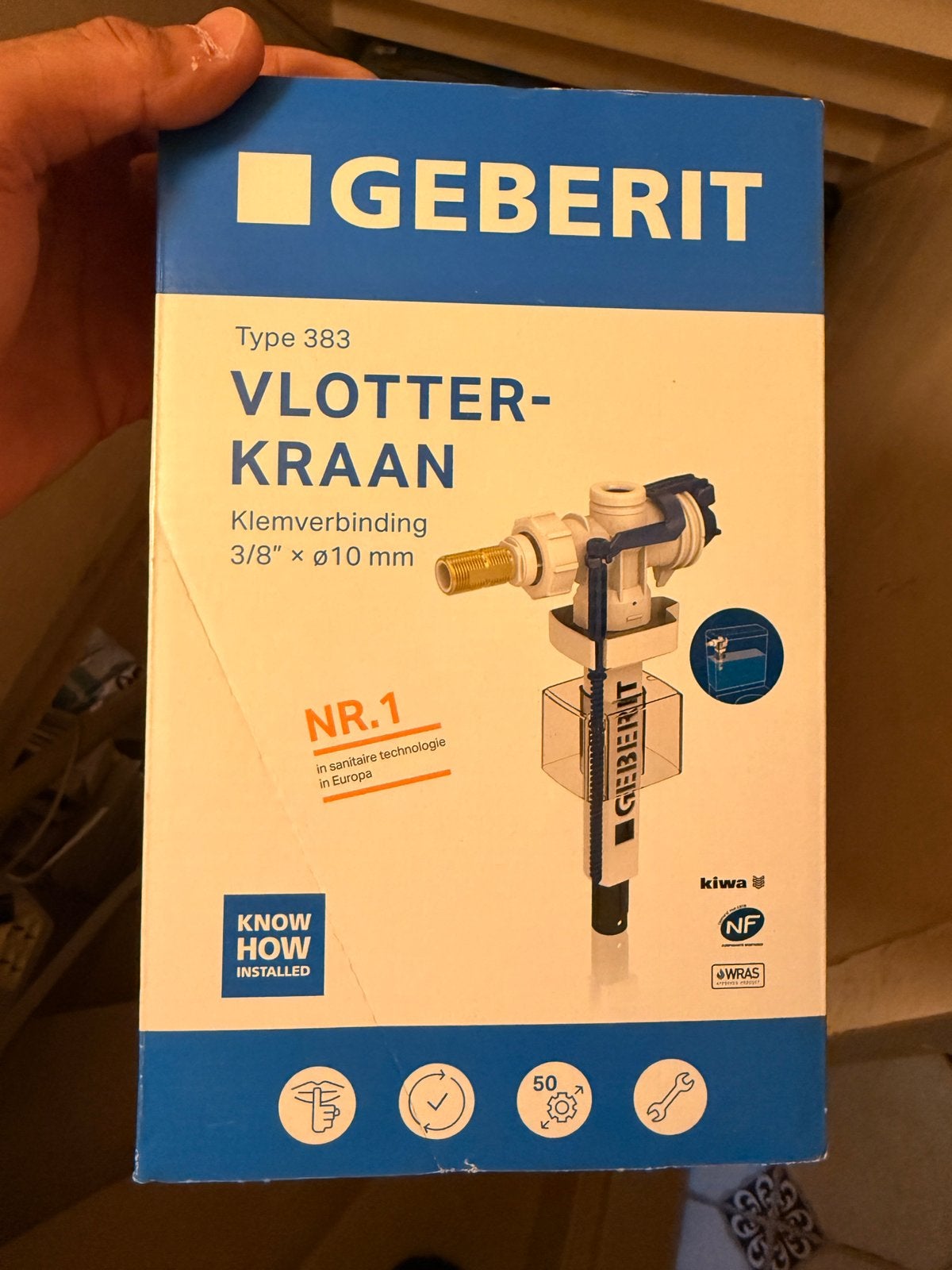Geberit vlotterkraan type 383 - Nieuw in verpakking, Ophalen, Zo goed als nieuw, Toilet