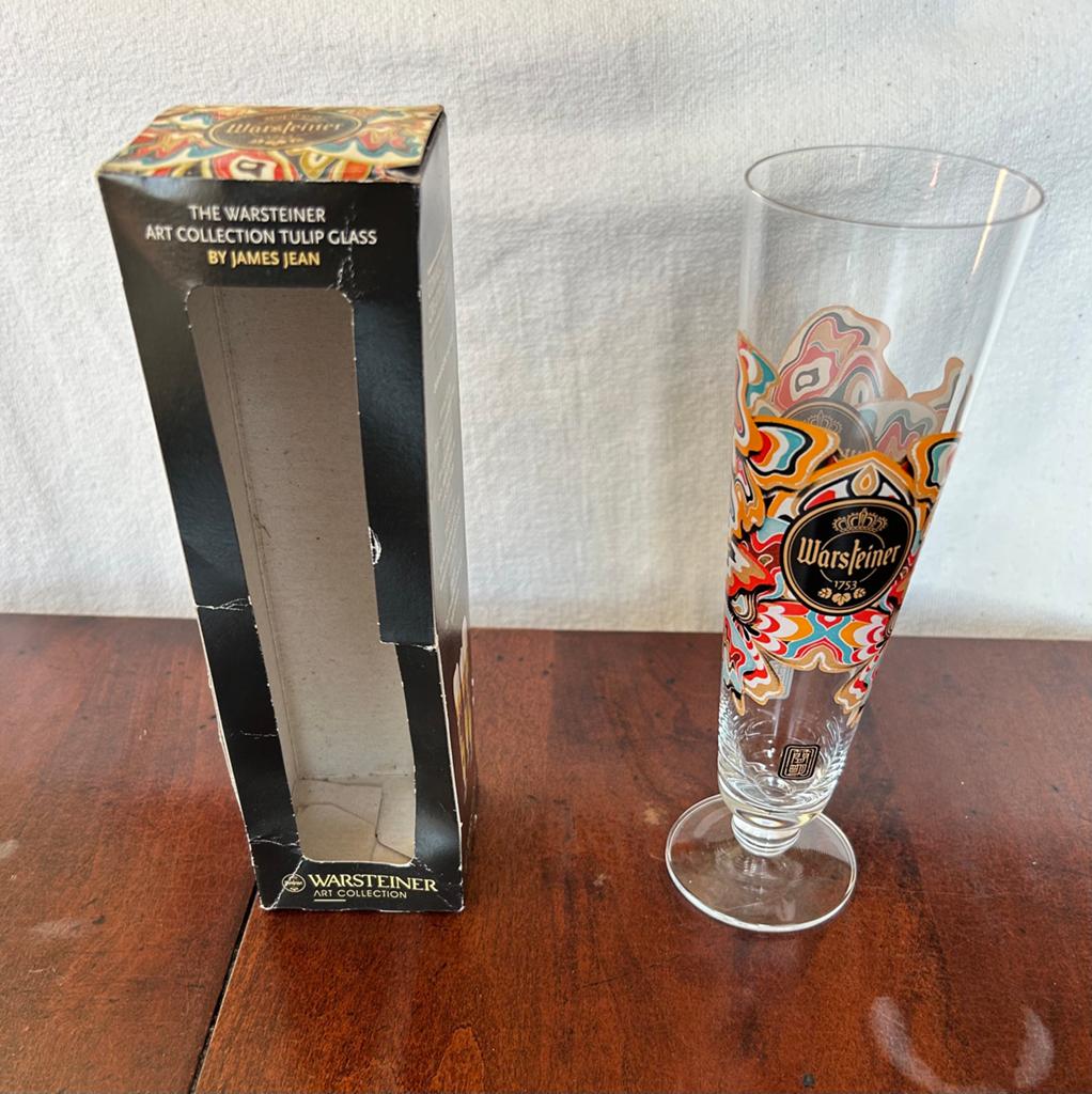 Bierglas Warsteiner Art collectie in doos van James Jean, Ophalen of Verzenden, Nieuw, Glas of Glazen, Overige merken