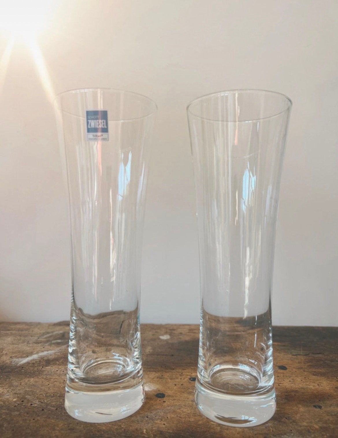 Schott Zwiesel Beer Basic Weizenbierglazen – Set van 2 –ZGAN, Ophalen of Verzenden, Zo goed als nieuw, Bierglas